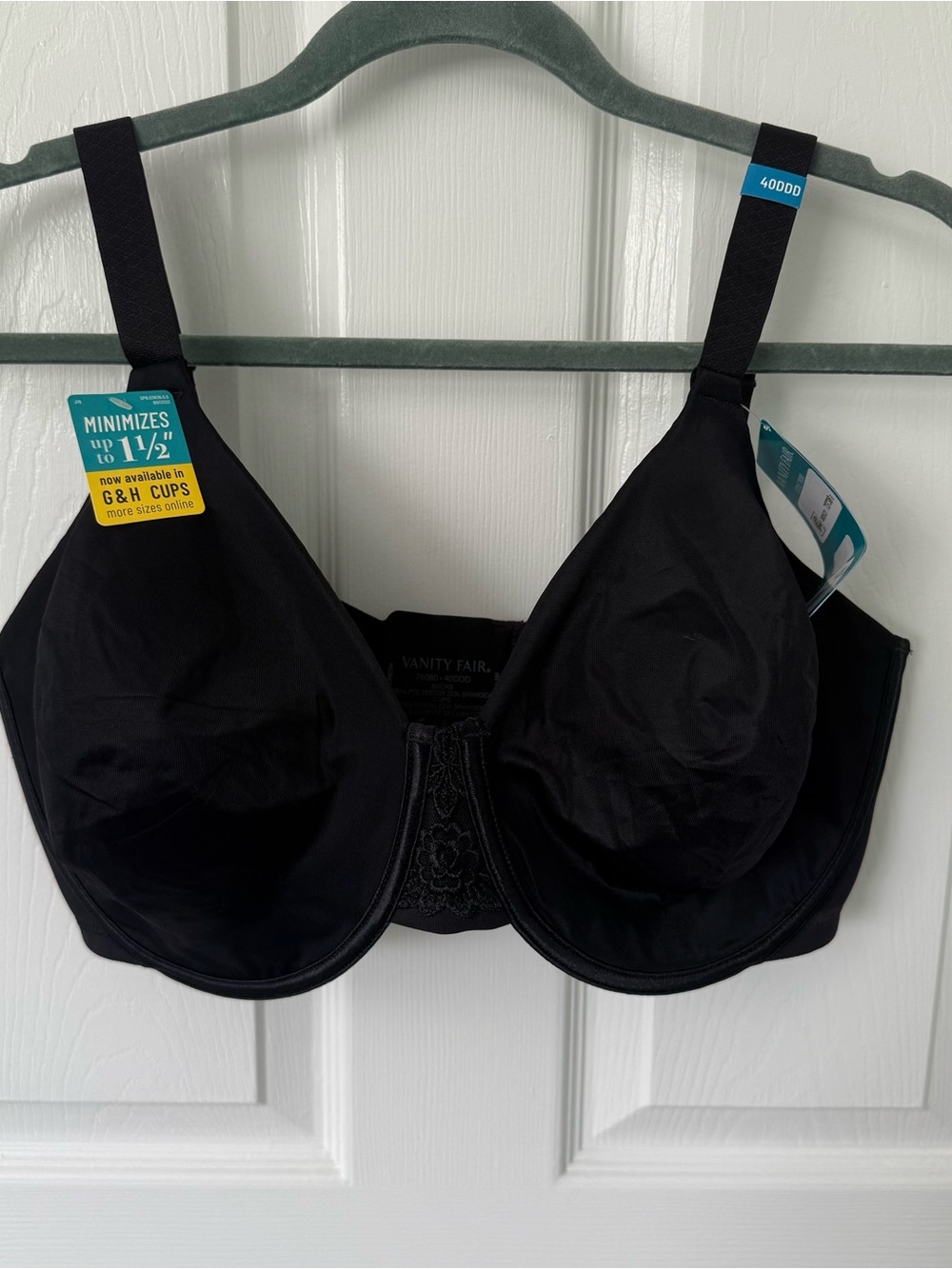 Vanity Fair Women's 40DDD Black Minimizer Bra NWT
